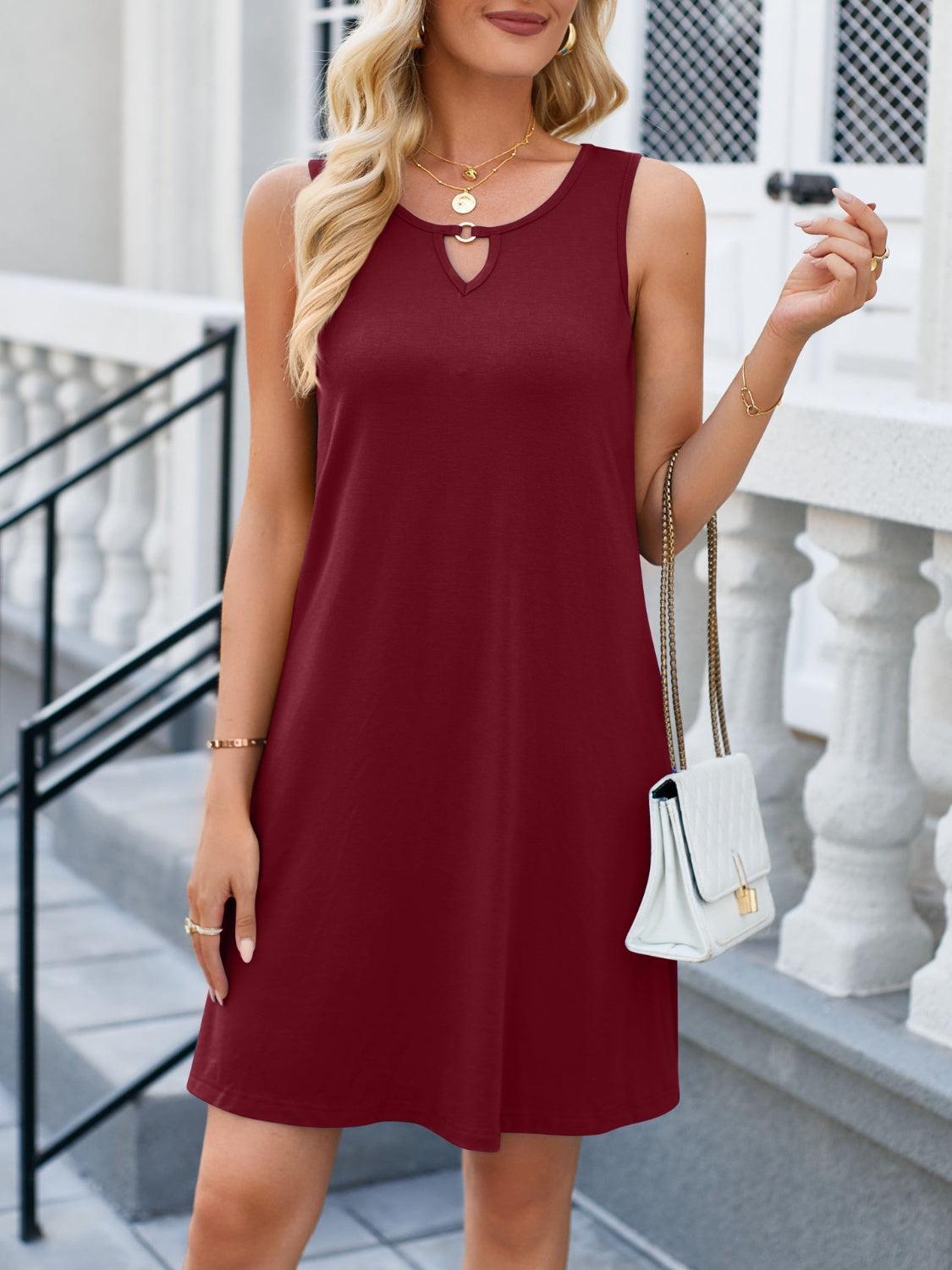 Cutout Round Neck Sleeveless Dress Carauana Store