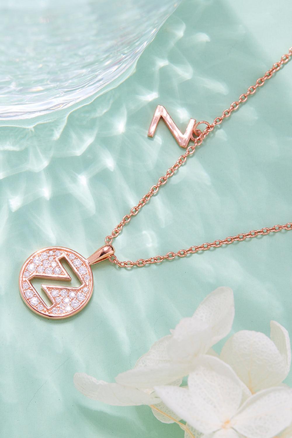 Moissanite U to Z Pendant Necklace Carauana Store