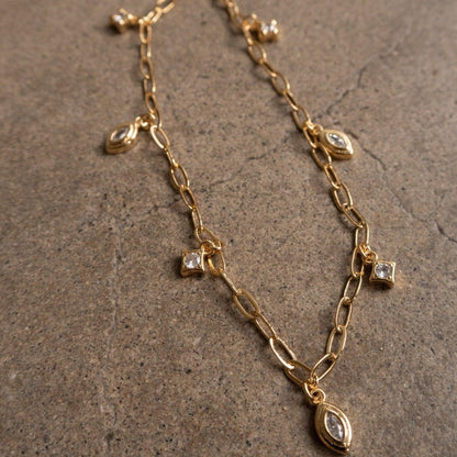 18K Gold-Plated Copper Inlaid Zircon Necklace Carauana Store