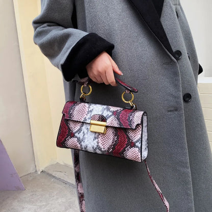 PU Leather Snakeskin Print Crossbody Bag Carauana Store