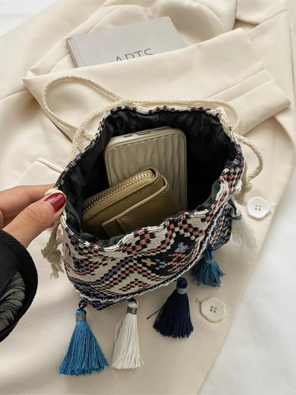 Tassel Spaghetti Strap Shoulder Bag Carauana Store