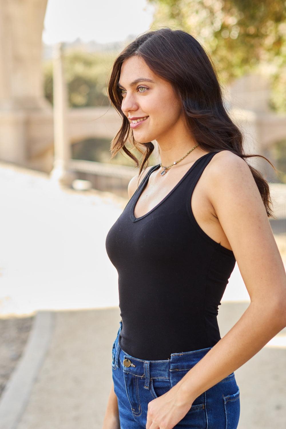 Zenana Racerback Tank Bodysuit Carauana Store