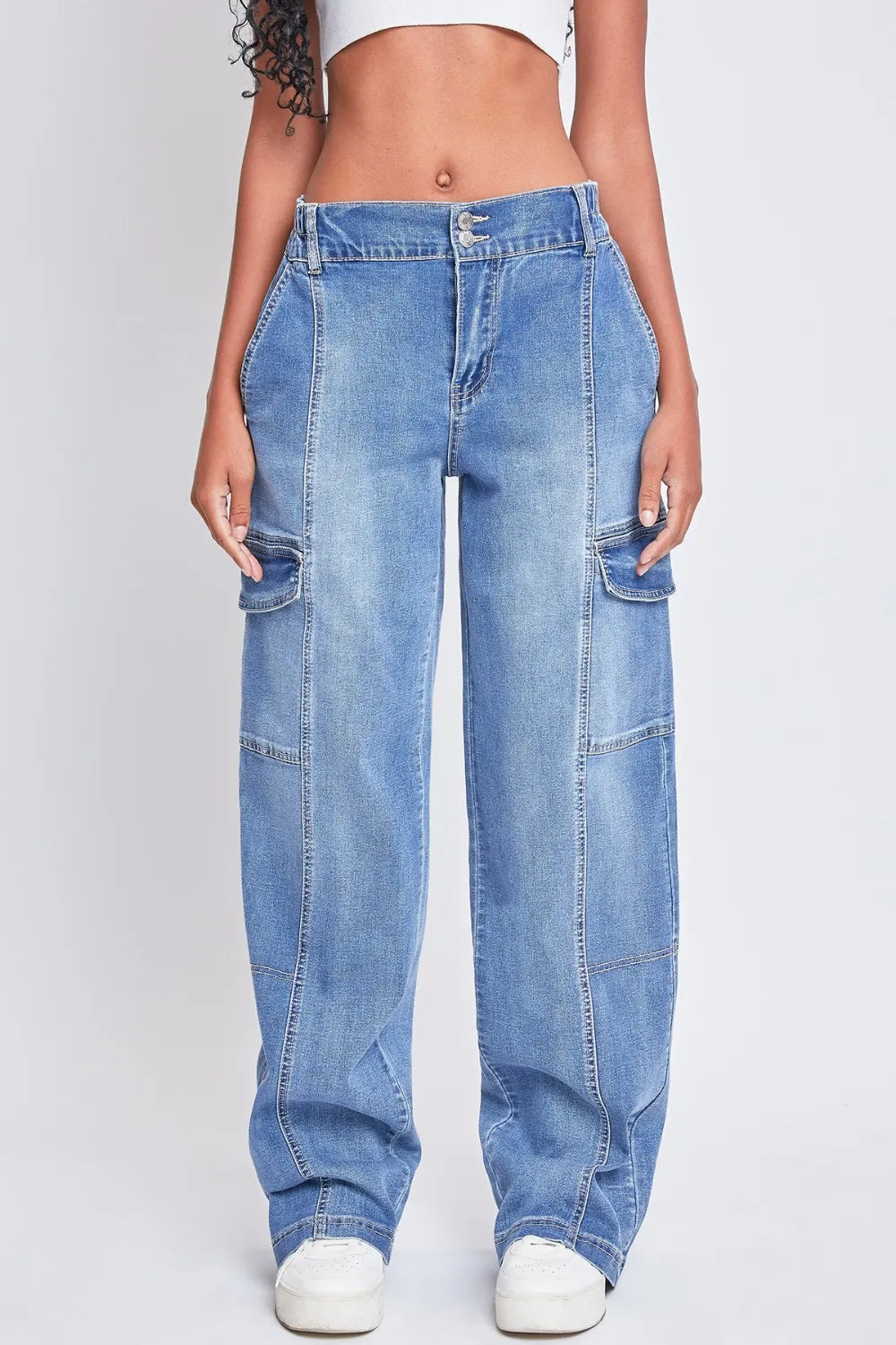 YMI Jeanswear High-Rise Straight Cargo Jeans Carauana Store