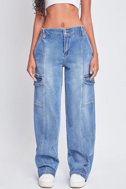 YMI Jeanswear High-Rise Straight Cargo Jeans Carauana Store