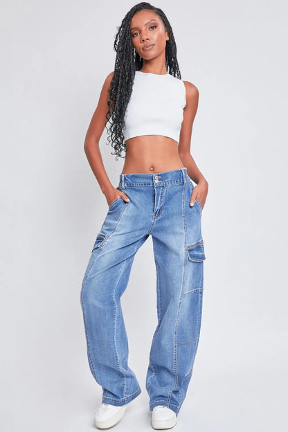 YMI Jeanswear High-Rise Straight Cargo Jeans Carauana Store
