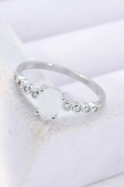 Teardrop Natural Moonstone Ring Carauana Store