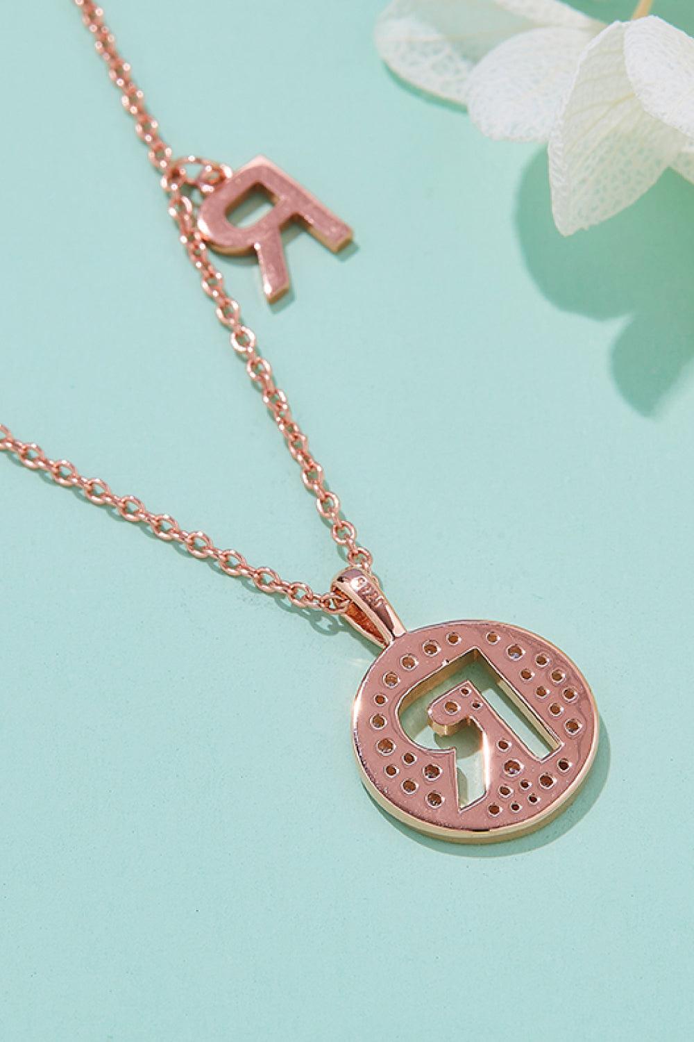 Adored Moissanite K to T Pendant Necklace CaRaUaNa Fashion