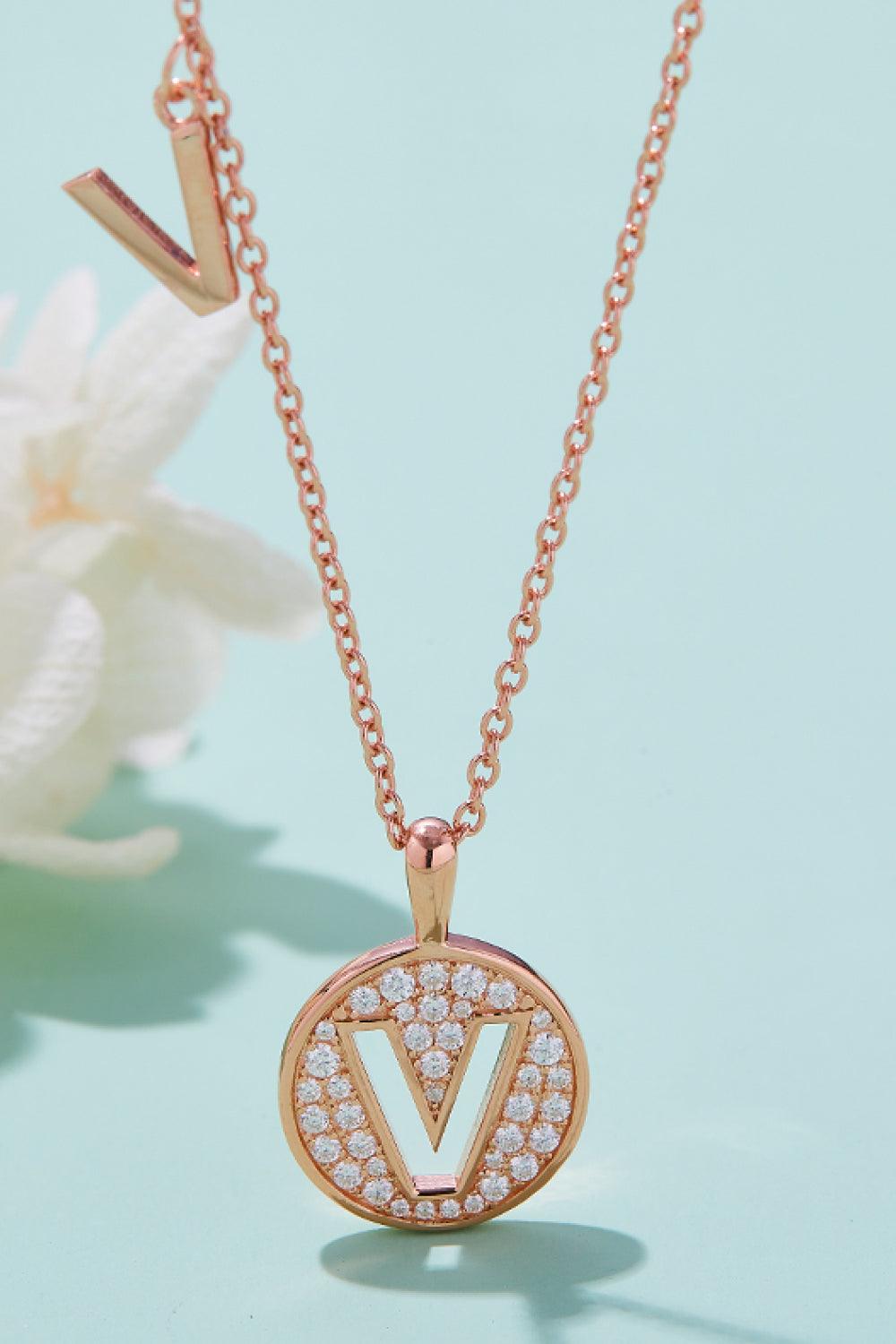 Moissanite U to Z Pendant Necklace Carauana Store