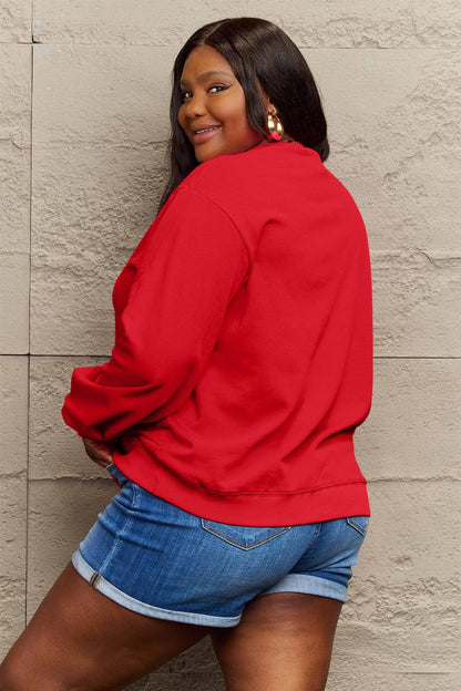 Simply Love Full Size Santa Graphic Long Sleeve Sweatshirt Carauana Store