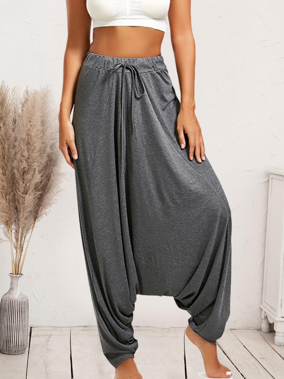 Tied Mid Waist Long Harem Pants Carauana Store