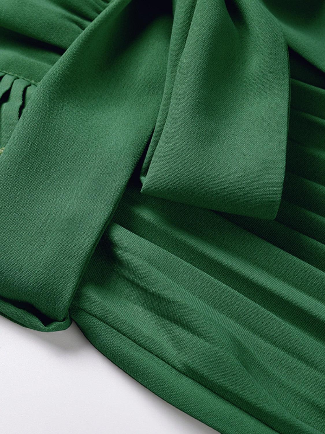 Tied Surplice Cap Sleeve Pleated Dress Carauana Store