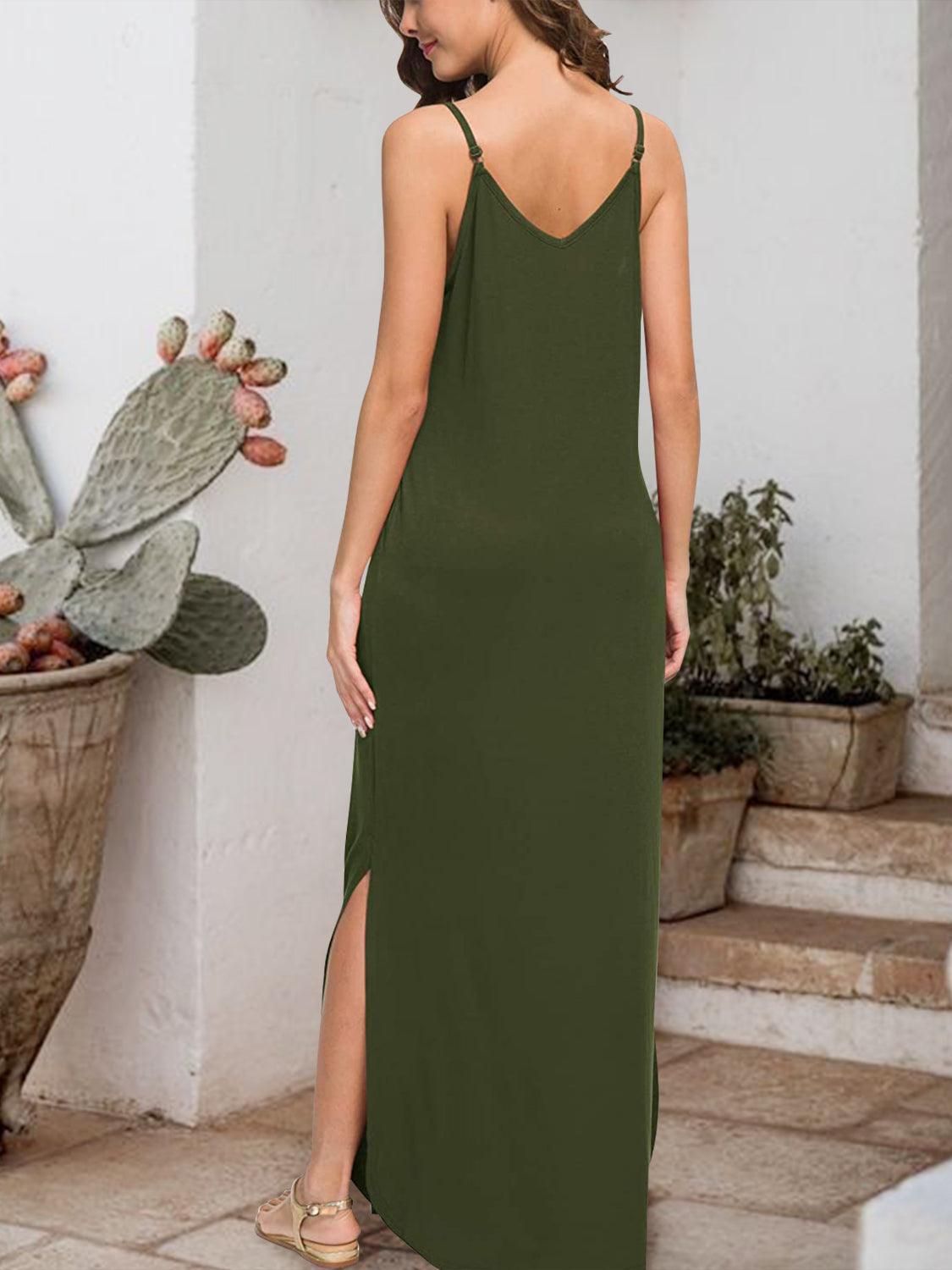 Slit Scoop Neck Sleeveless Dress Carauana Store