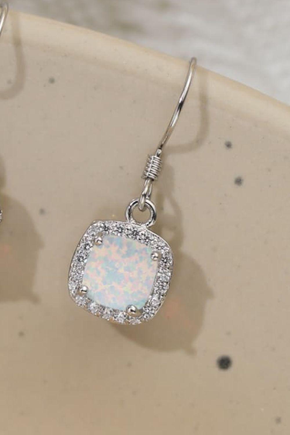 Opal Square Drop Earrings Carauana Store