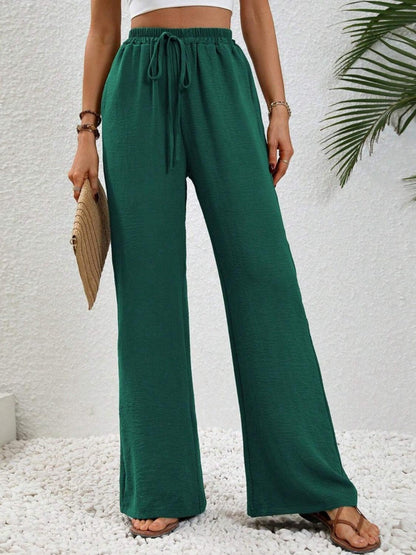Wide Leg Drawstring Pants Carauana Store