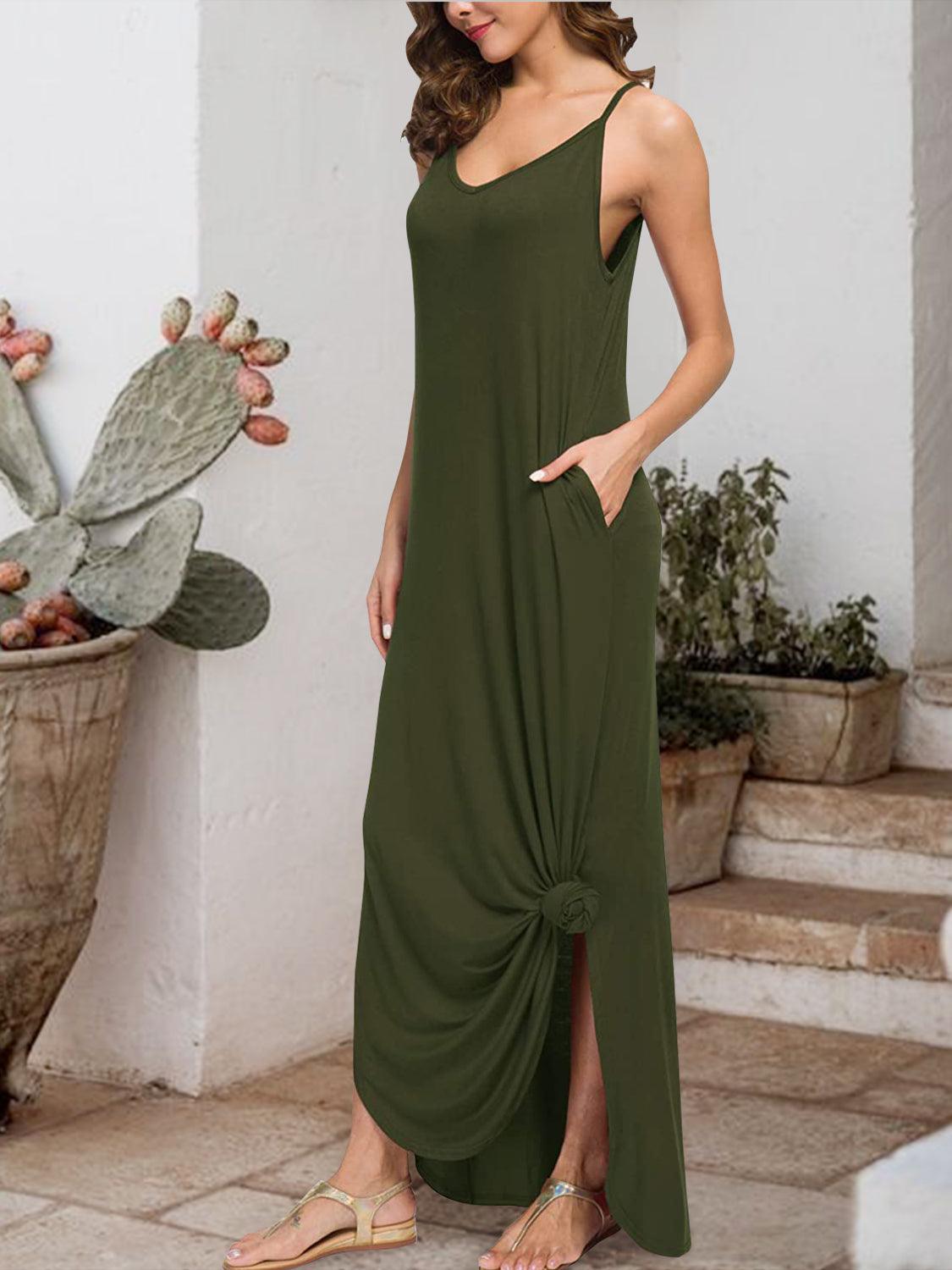 Slit Scoop Neck Sleeveless Dress Carauana Store