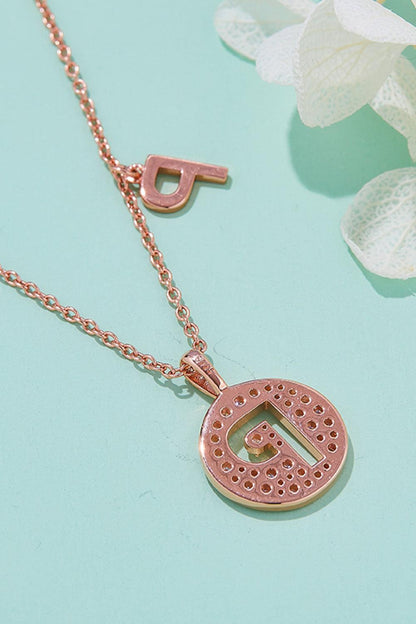 Adored Moissanite K to T Pendant Necklace CaRaUaNa Fashion