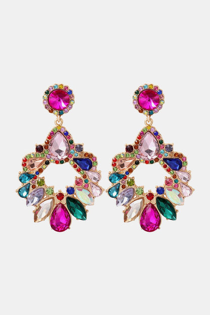 Zinc Alloy Frame Glass Stone Dangle Earrings Carauana Store