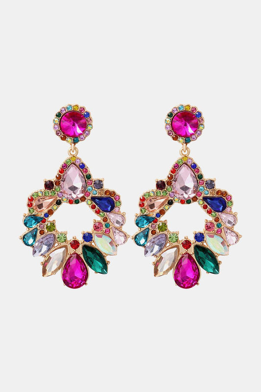 Zinc Alloy Frame Glass Stone Dangle Earrings Carauana Store