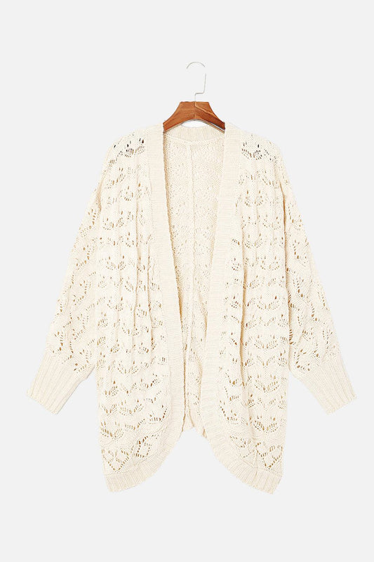 Plus Size Open Front Long Sleeve Cardigan Carauana Store