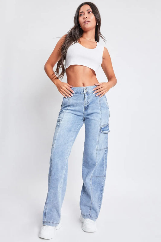 YMI Jeanswear High-Rise Straight Cargo Jeans Carauana Store