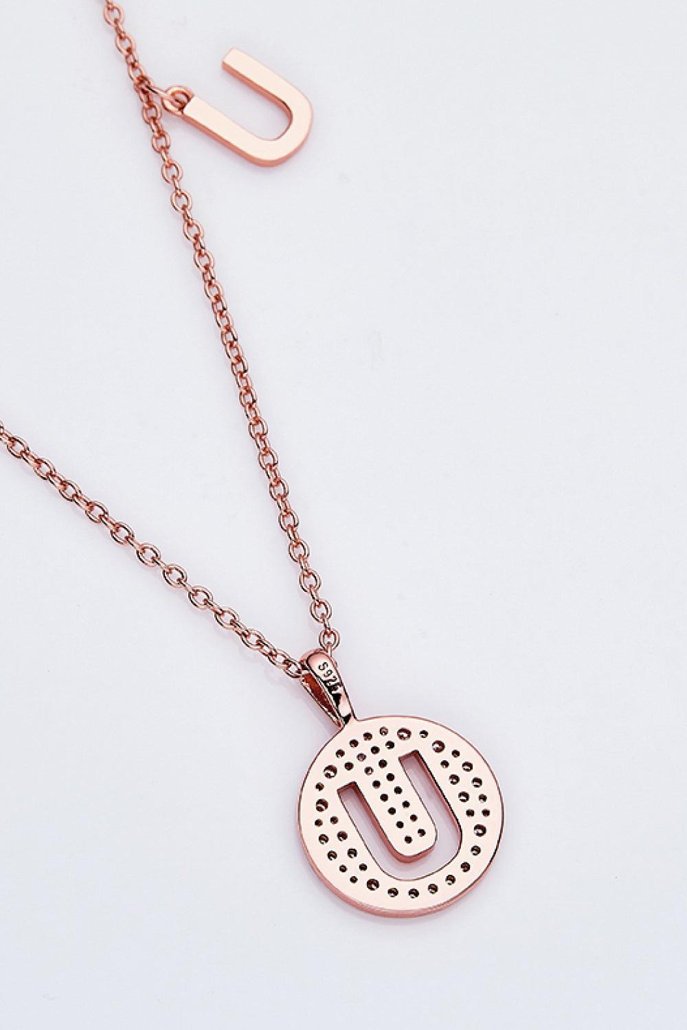 Moissanite U to Z Pendant Necklace Carauana Store
