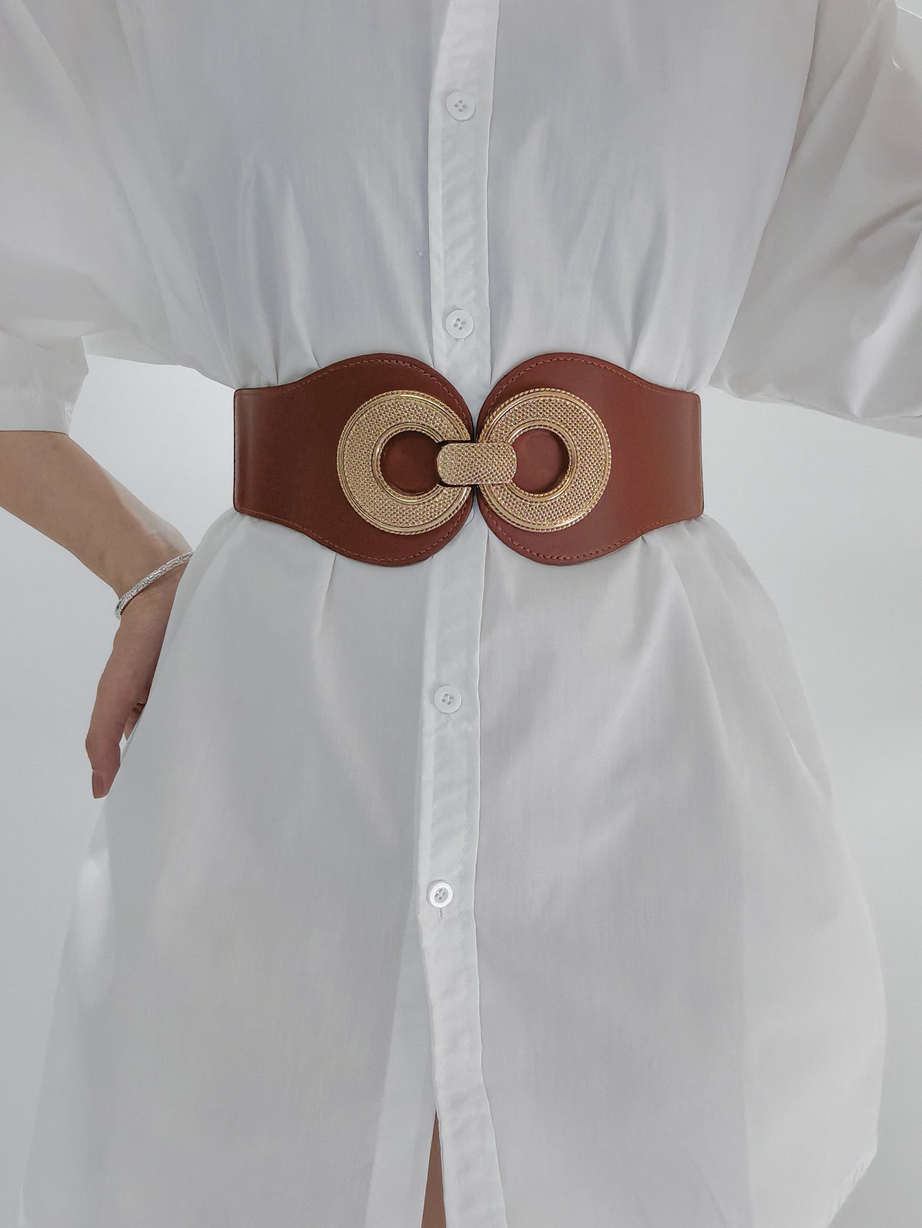 Alloy Buckle Elastic PU Belt Carauana Store