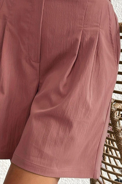 High Waist Shorts with Pockets CaRaUaNa Fashion