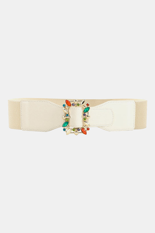 Multicolored Leaf Buckle Elastic Belt Carauana Store