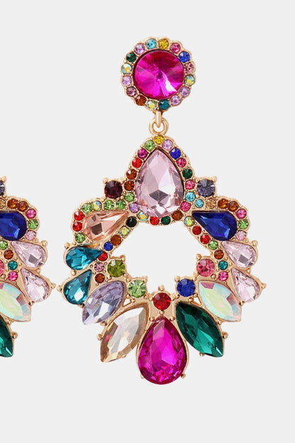 Zinc Alloy Frame Glass Stone Dangle Earrings Carauana Store