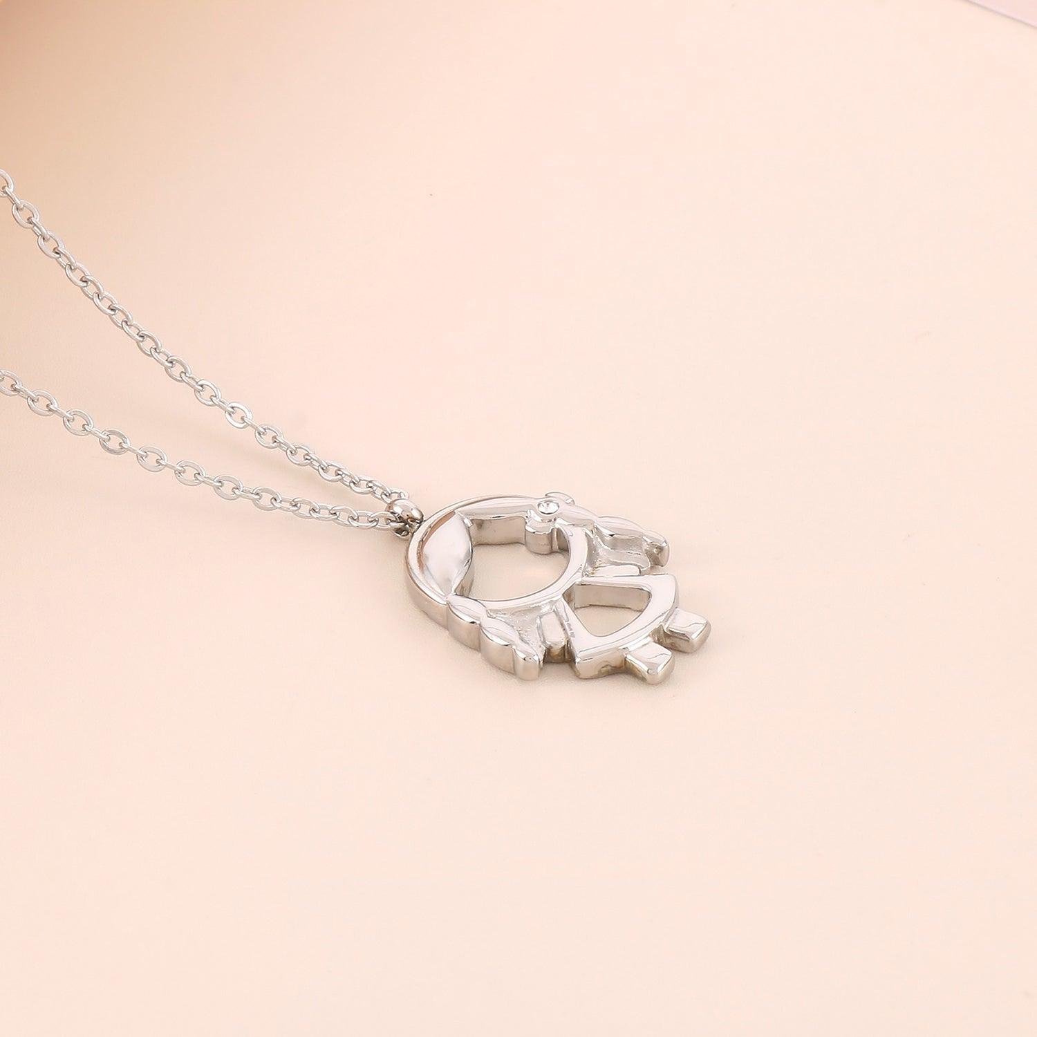 Pendant Rhinestone Stainless Steel Necklace CaRaUaNa Fashion