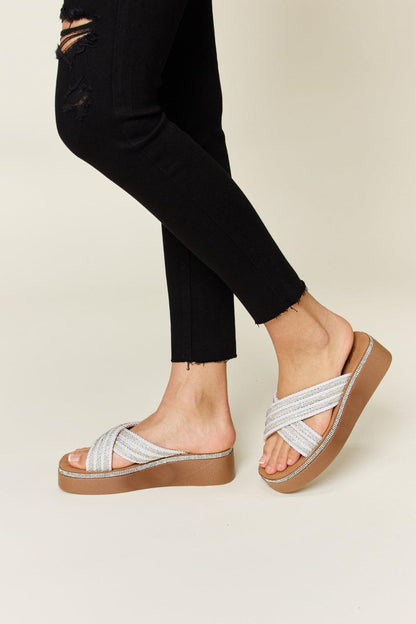 Forever Link Rhinestone Platform Wedge Sandals Carauana Store