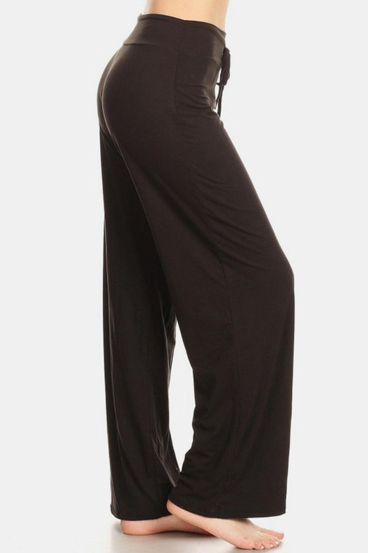 Leggings Depot High Waist Drawstring Wide Leg Pants Carauana Store
