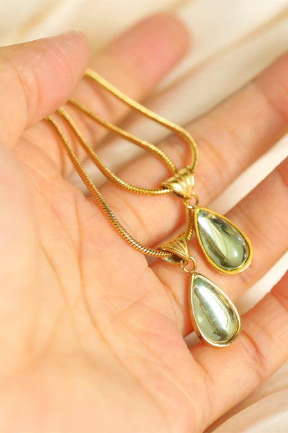Teardrop Shape Titanium Steel Pendant Necklace Carauana Store