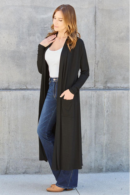 Basic Bae Full Size Open Front Long Sleeve Cover Up Carauana Store