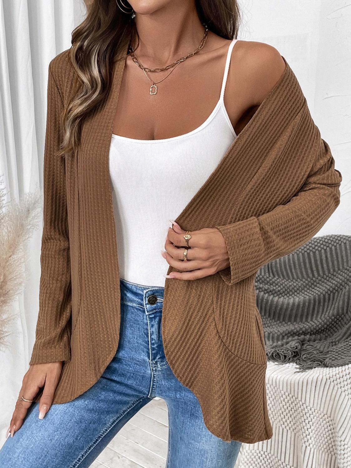 Open Front Long Sleeve Cardigan Carauana Store
