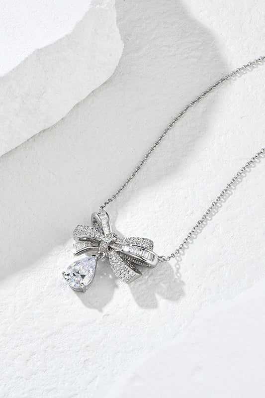 Teardrop Shape 925 Sterling Silver Zircon Pendant Necklace Carauana Store