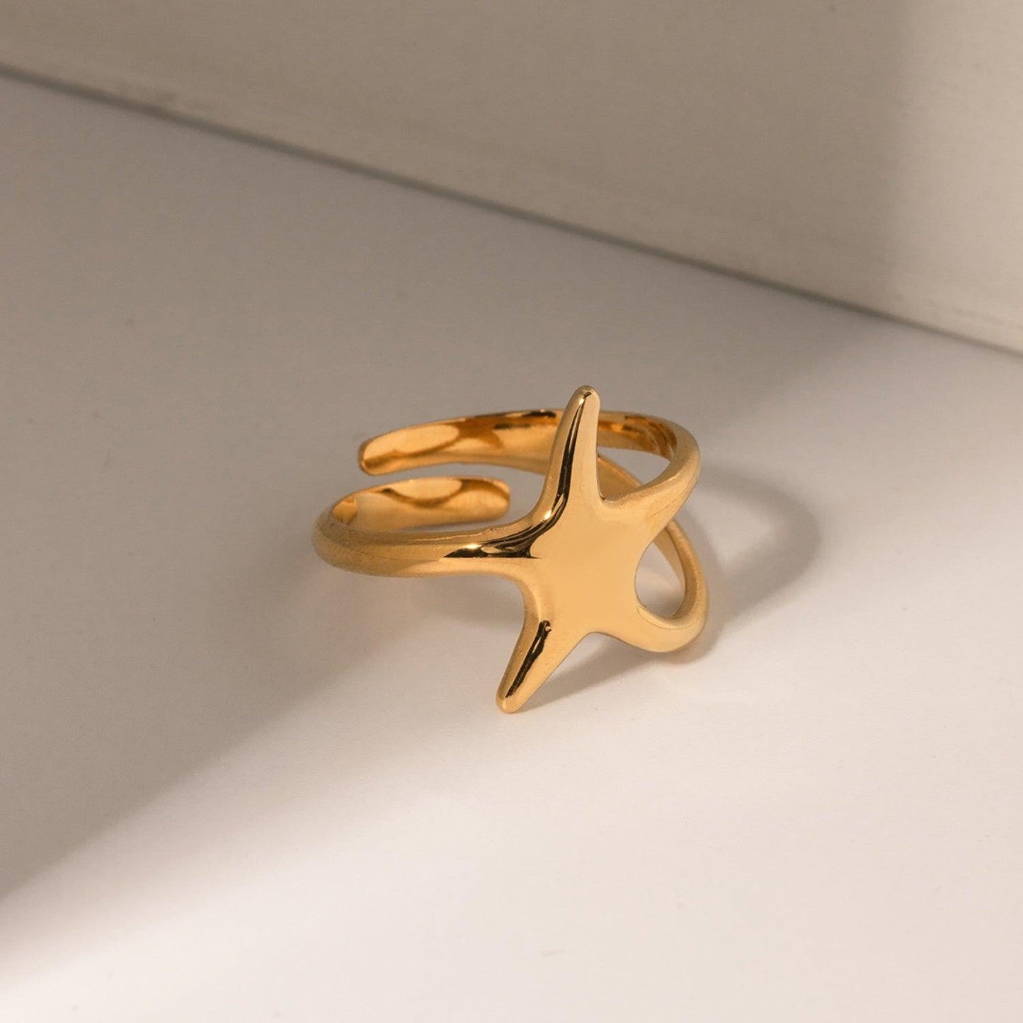 Gold-Plated Stainless Steel Star Ring Carauana Store