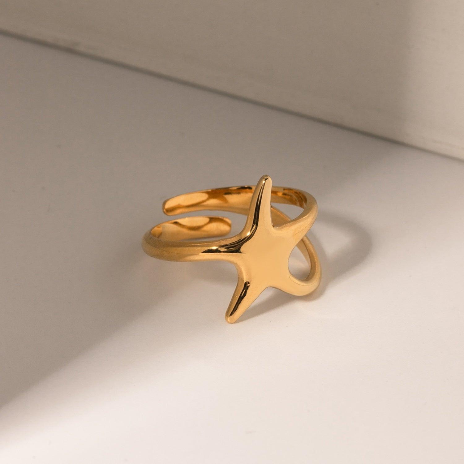 Gold-Plated Stainless Steel Star Ring Carauana Store