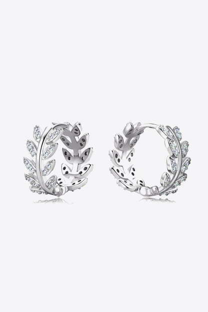 Moissanite Leaf 925 Sterling Silver Earrings Carauana Store