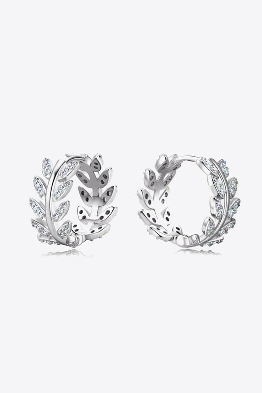 Moissanite Leaf 925 Sterling Silver Earrings Carauana Store