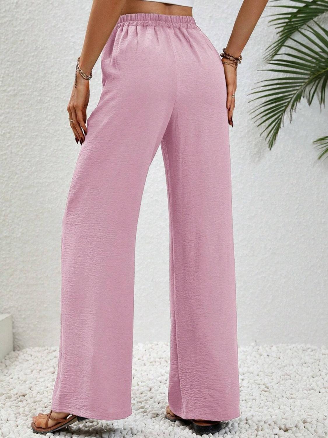 Wide Leg Drawstring Pants Carauana Store