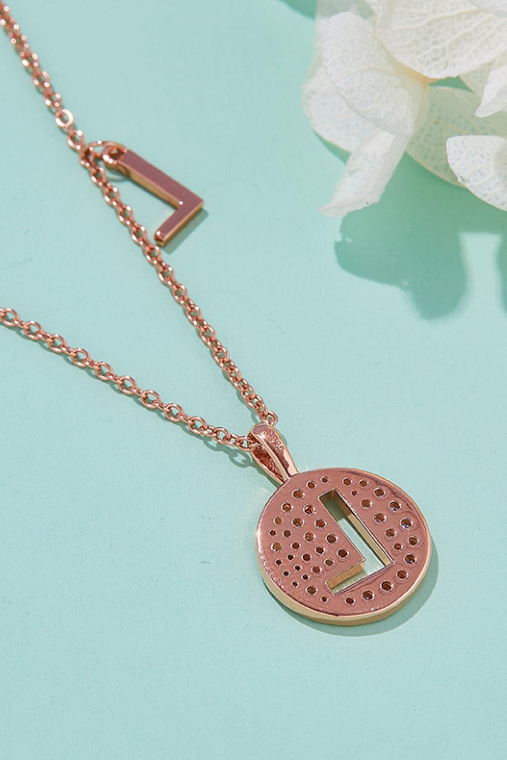 Adored Moissanite K to T Pendant Necklace CaRaUaNa Fashion