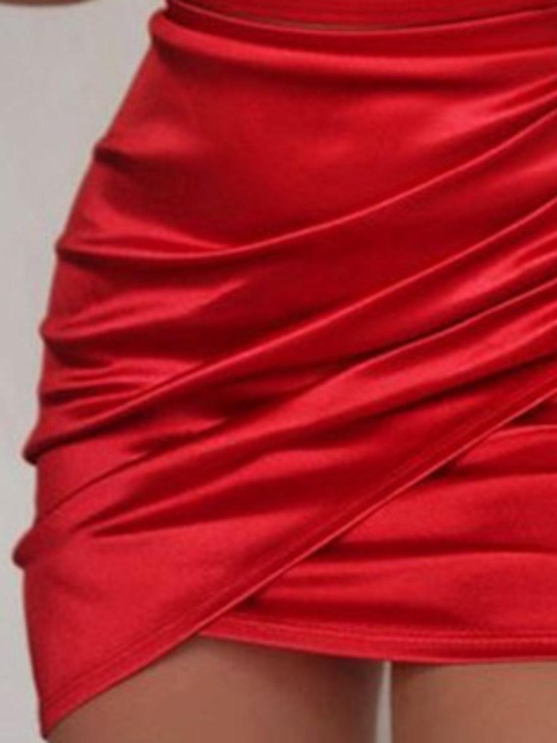 Ruched Spaghetti strap Wrap Dress Carauana Store