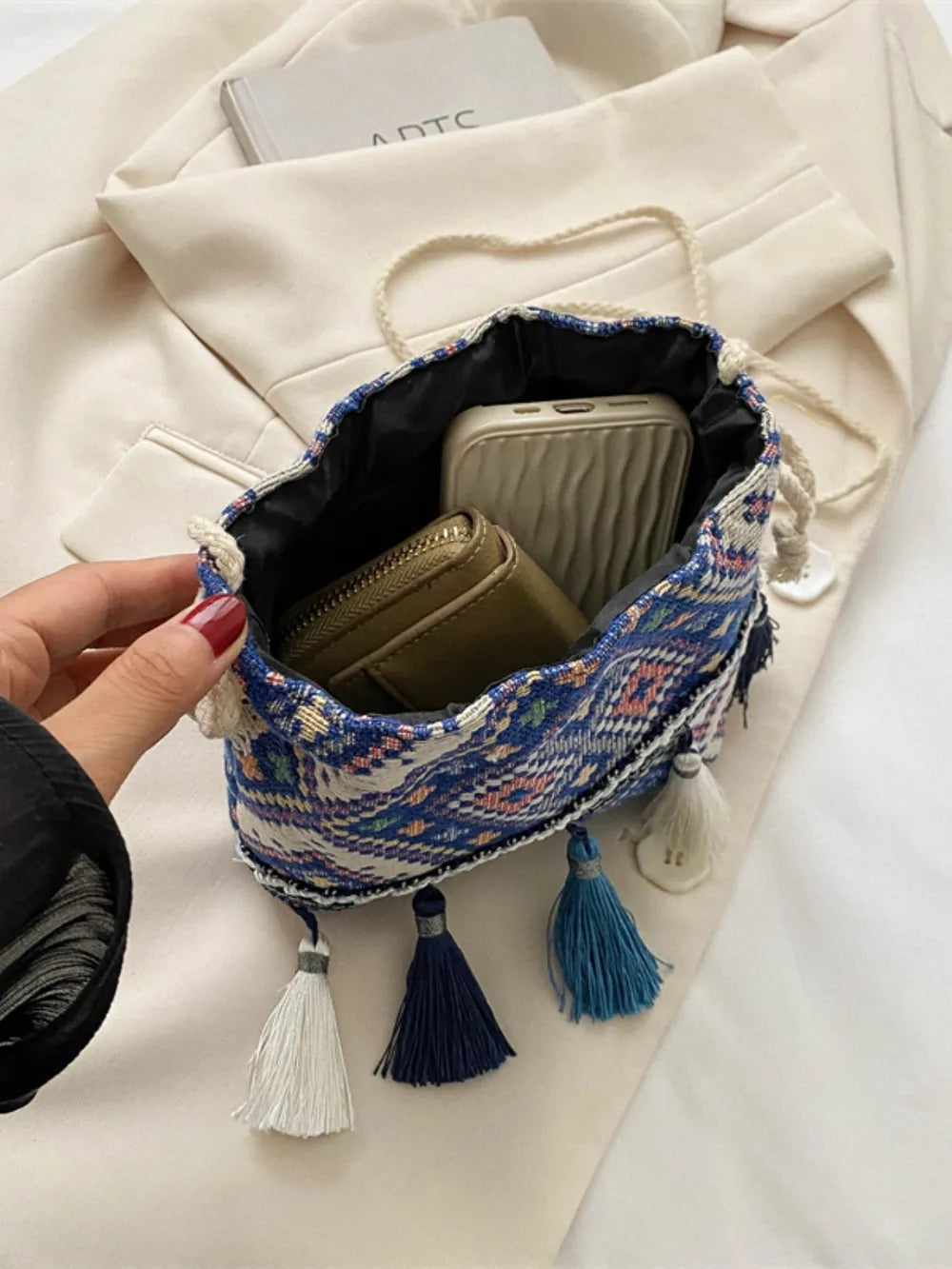 Tassel Spaghetti Strap Shoulder Bag Carauana Store