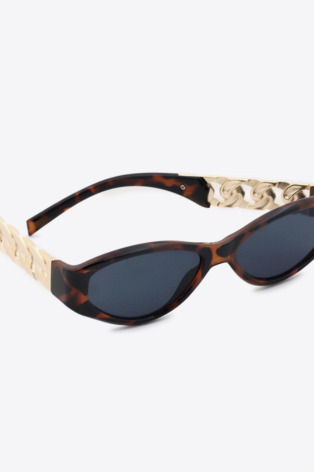 Chain Detail Temple Cat Eye Sunglasses Carauana Store