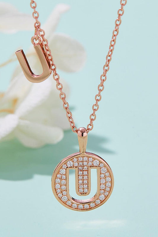 Moissanite U to Z Pendant Necklace Carauana Store