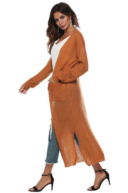Long Sleeve Open Front Buttoned Cardigan Carauana Store