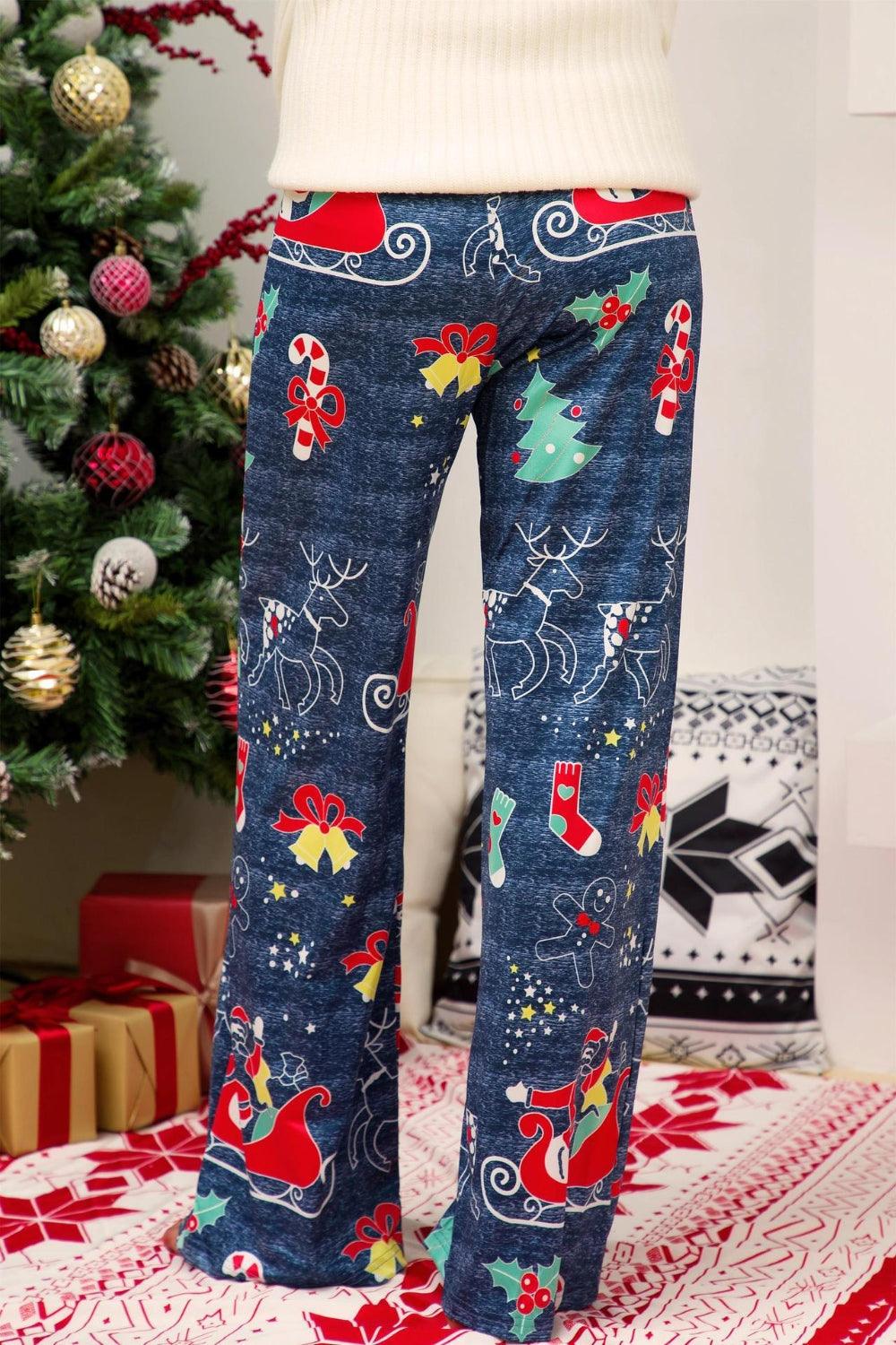 Christmas Straight Leg Pants CaRaUaNa Fashion