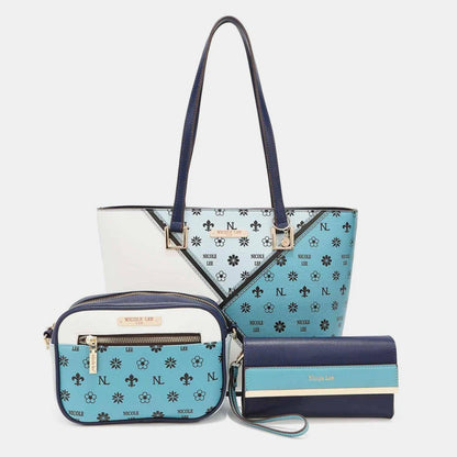 Nicole Lee USA 3-Piece Color Block Handbag Set Carauana Store