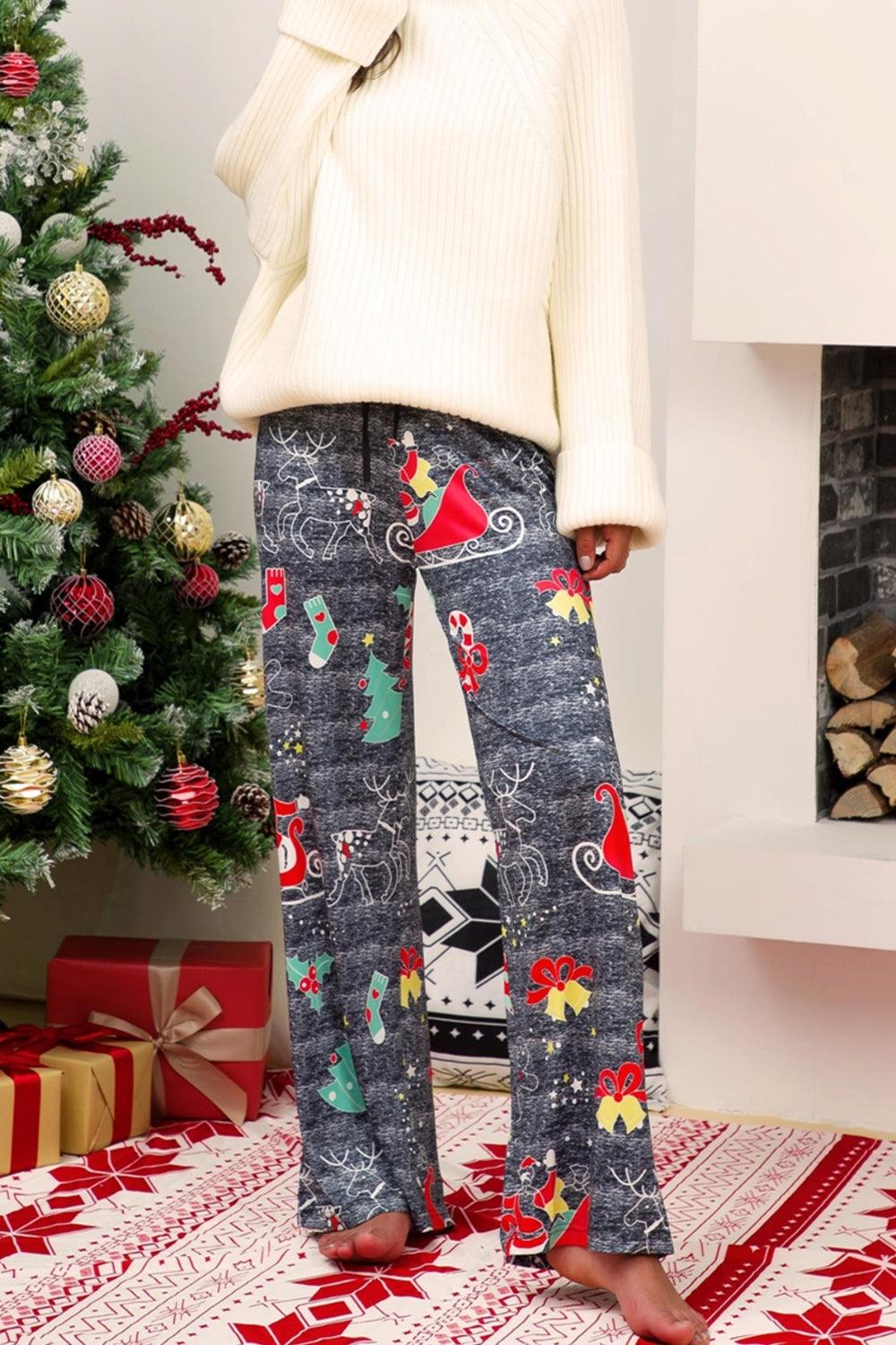 Christmas Straight Leg Pants CaRaUaNa Fashion
